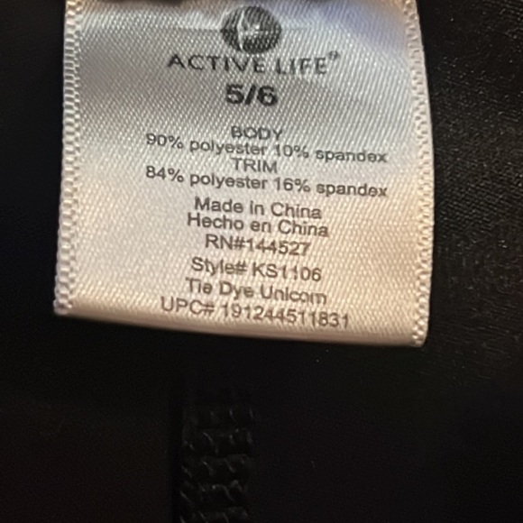 Active Life black leggings workout tights yoga workout pants girls youth 5/6​ - Picture 2 of 3